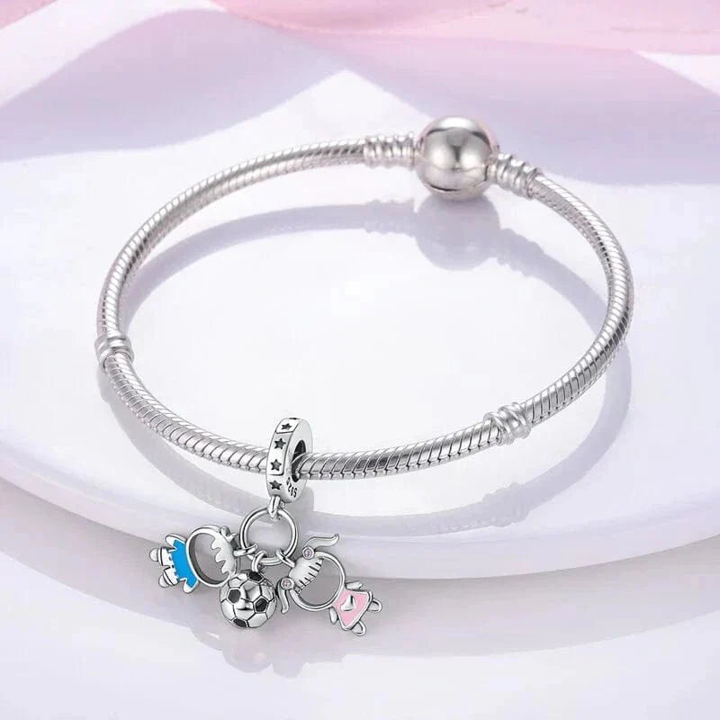 Boy & Girl Football Charm