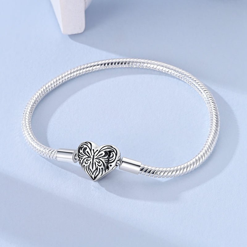 Butterfly Heart Snake Chain Bracelet