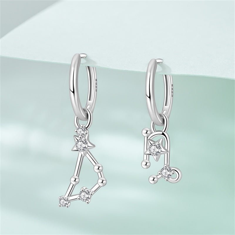 Capricorn Constellation Zodiac Hoop Earrings