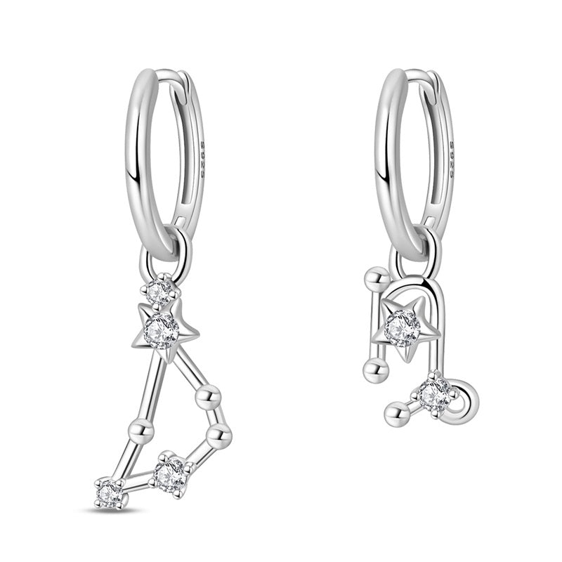 Capricorn Constellation Zodiac Hoop Earrings