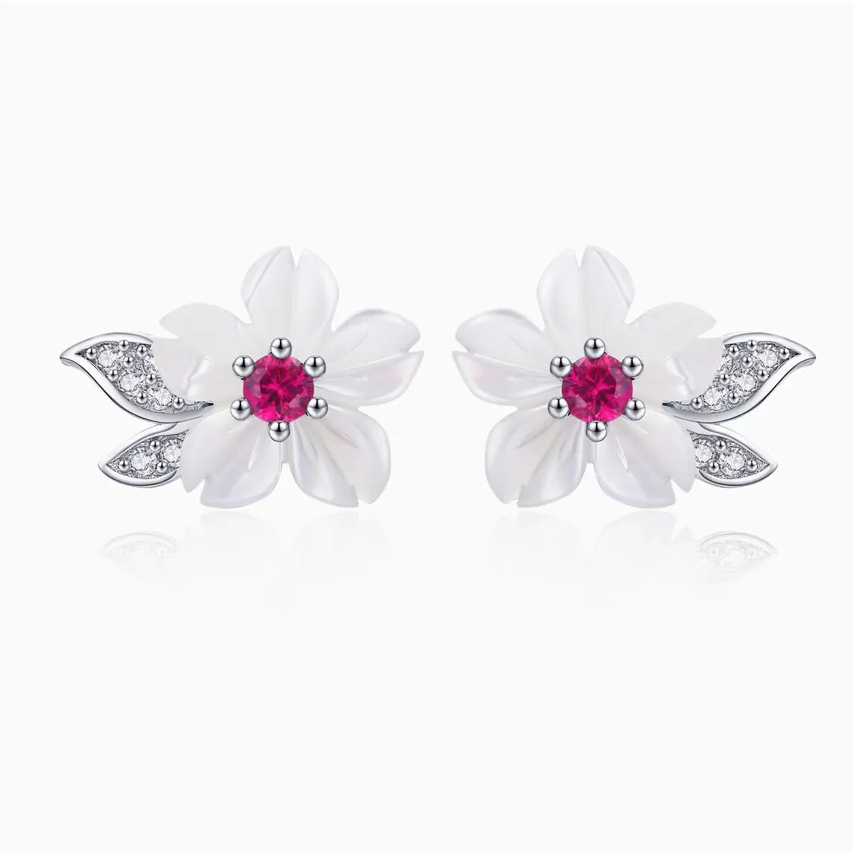 Cherry Blossom Radiance Stud Earrings