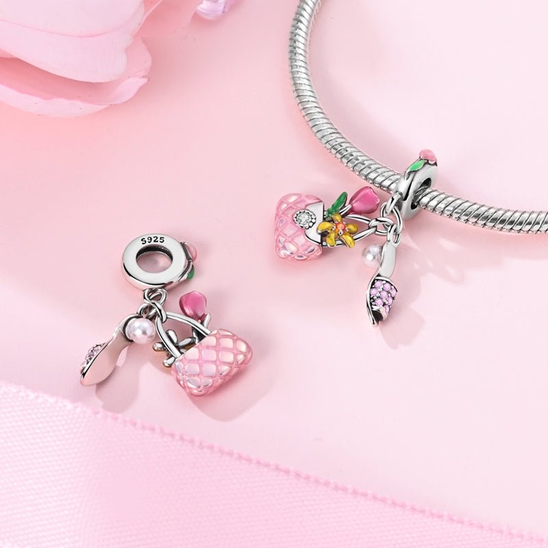 Chic Handbag & High Heel Dangle Charm