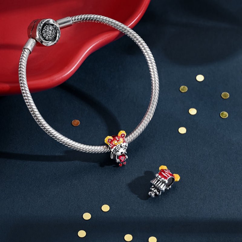 Chinese Girl with Red Heart Charm