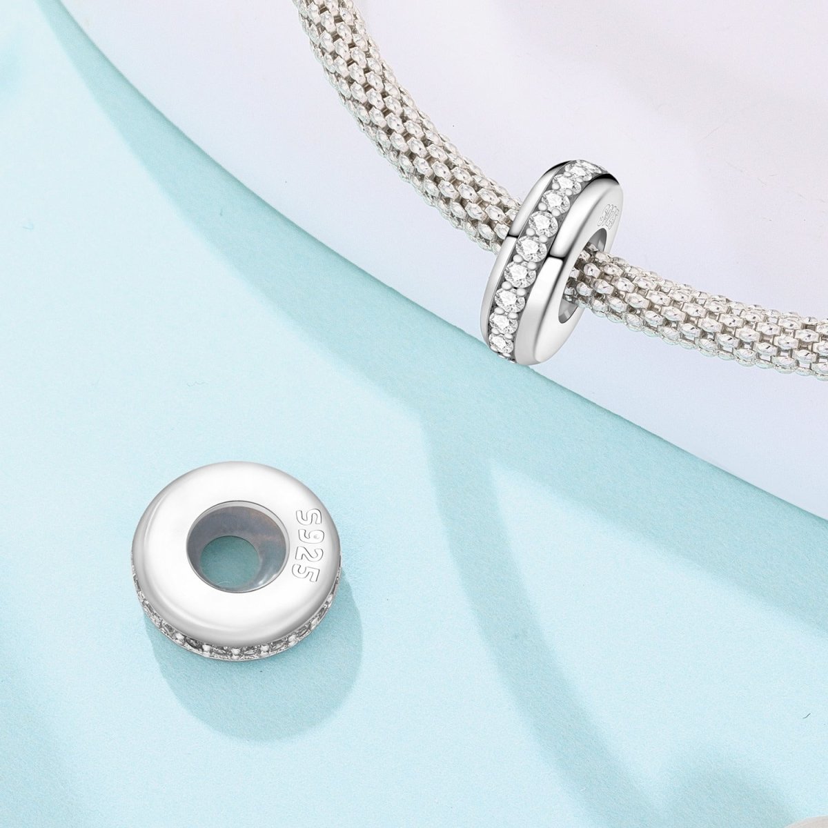 Clear Sparkling Row Clip Charm