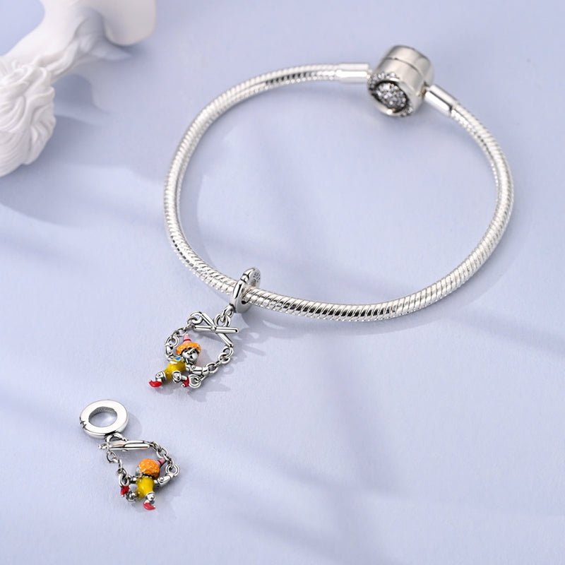Clown on Swing Dangle Charm