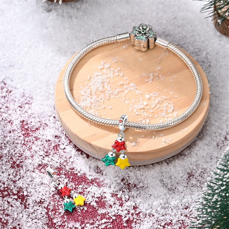 Colorful Christmas Star Trio Dangle Charm