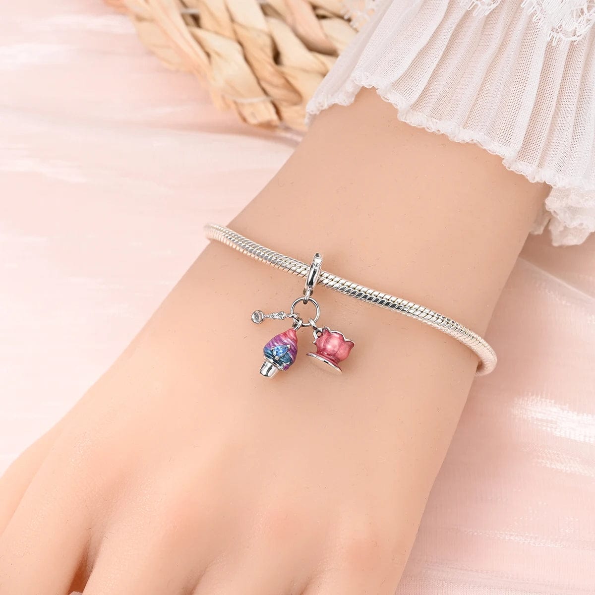 Colorful Cupcake, Teacup, and Spoon Charm