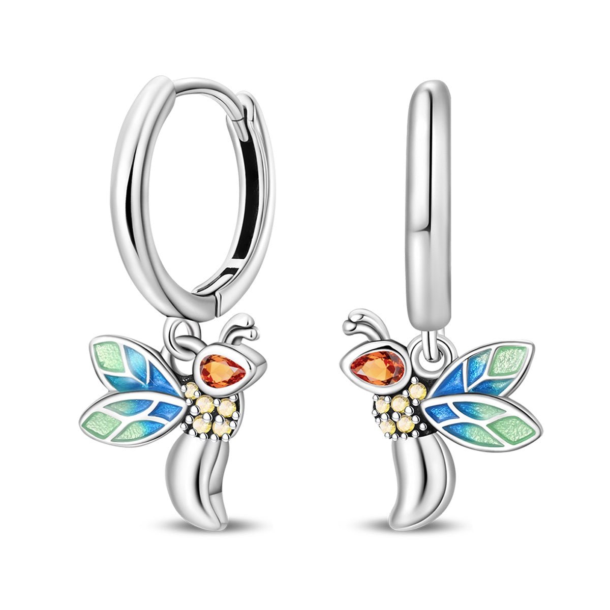 Colorful Firefly Hoop Earrings