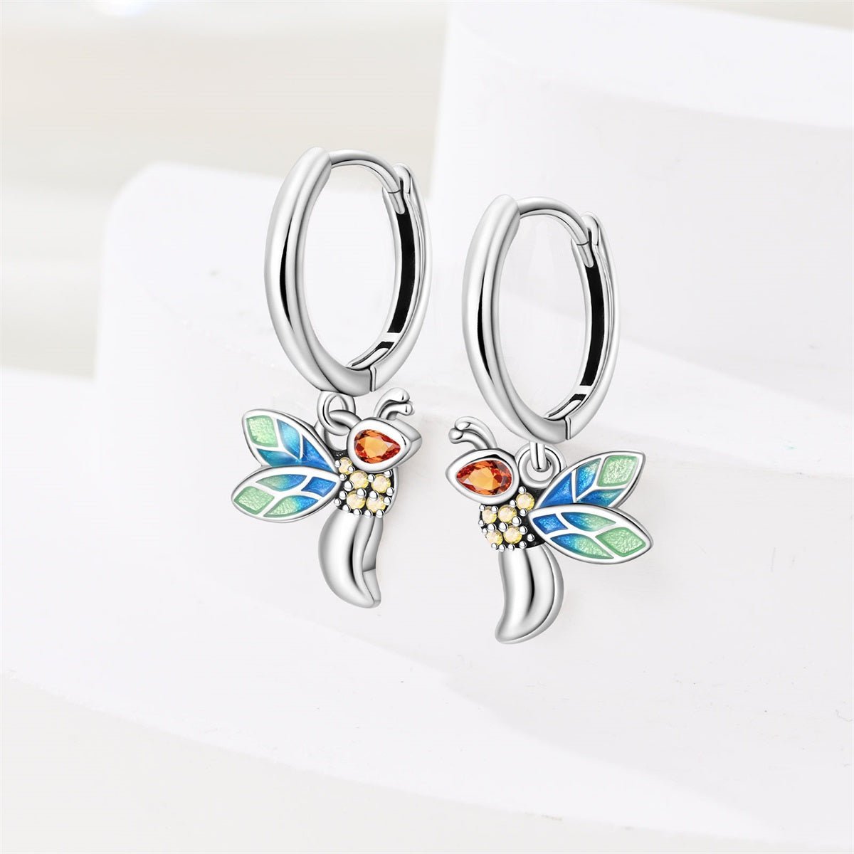 Colorful Firefly Hoop Earrings
