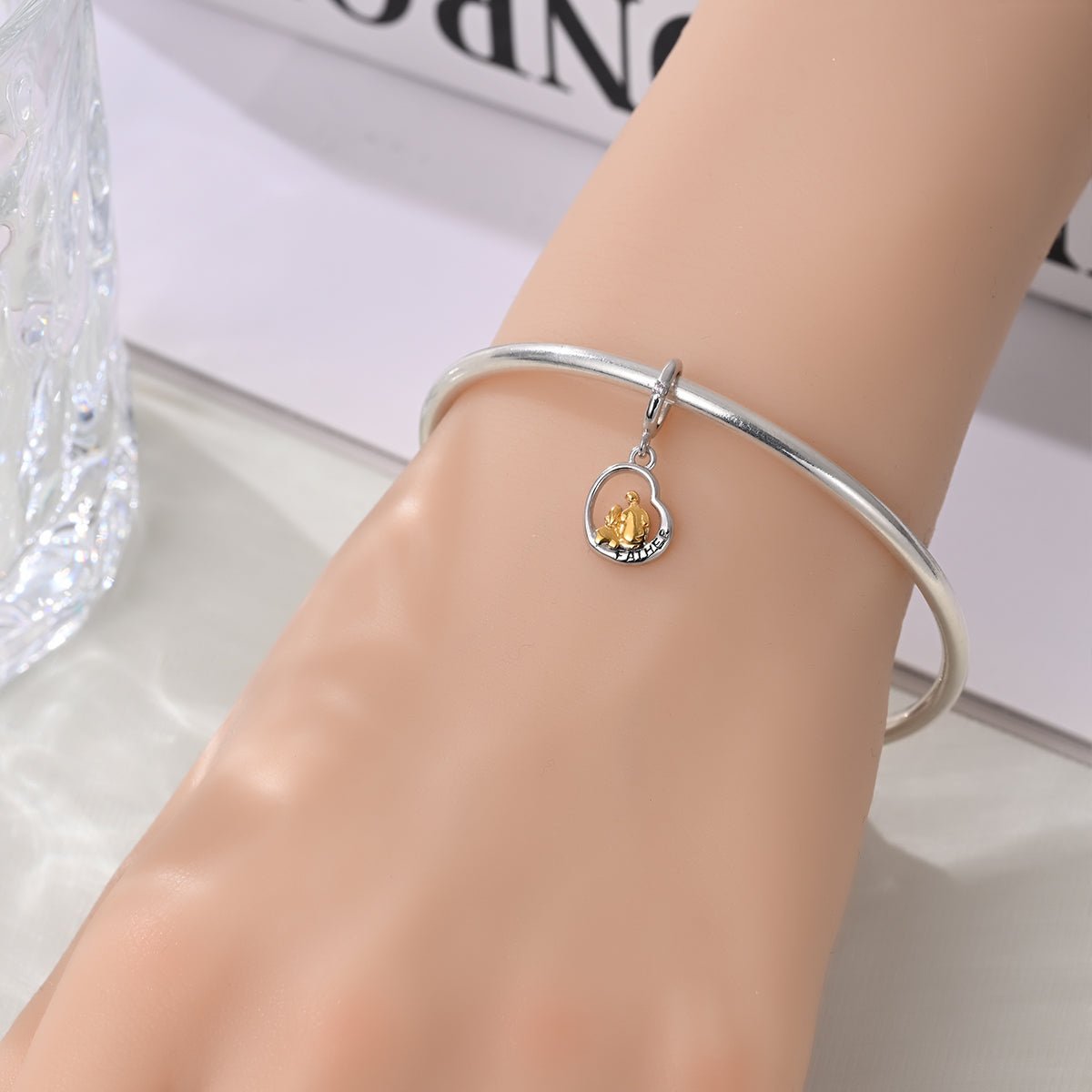 Father & Daughter Heart Dangle Charm