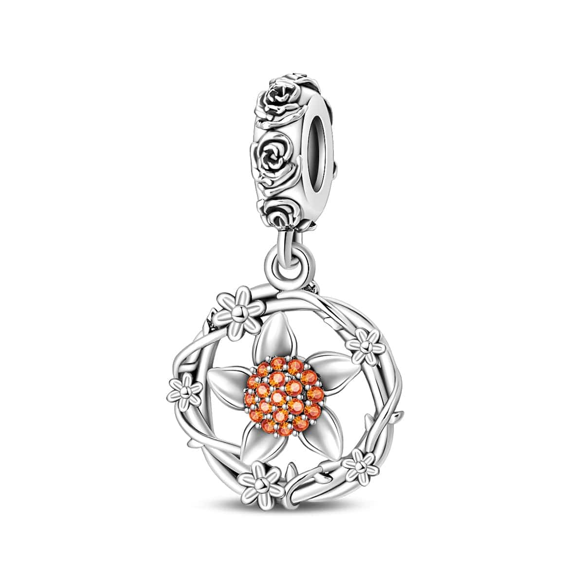 Floral Blossom Wreath Dangle Charm