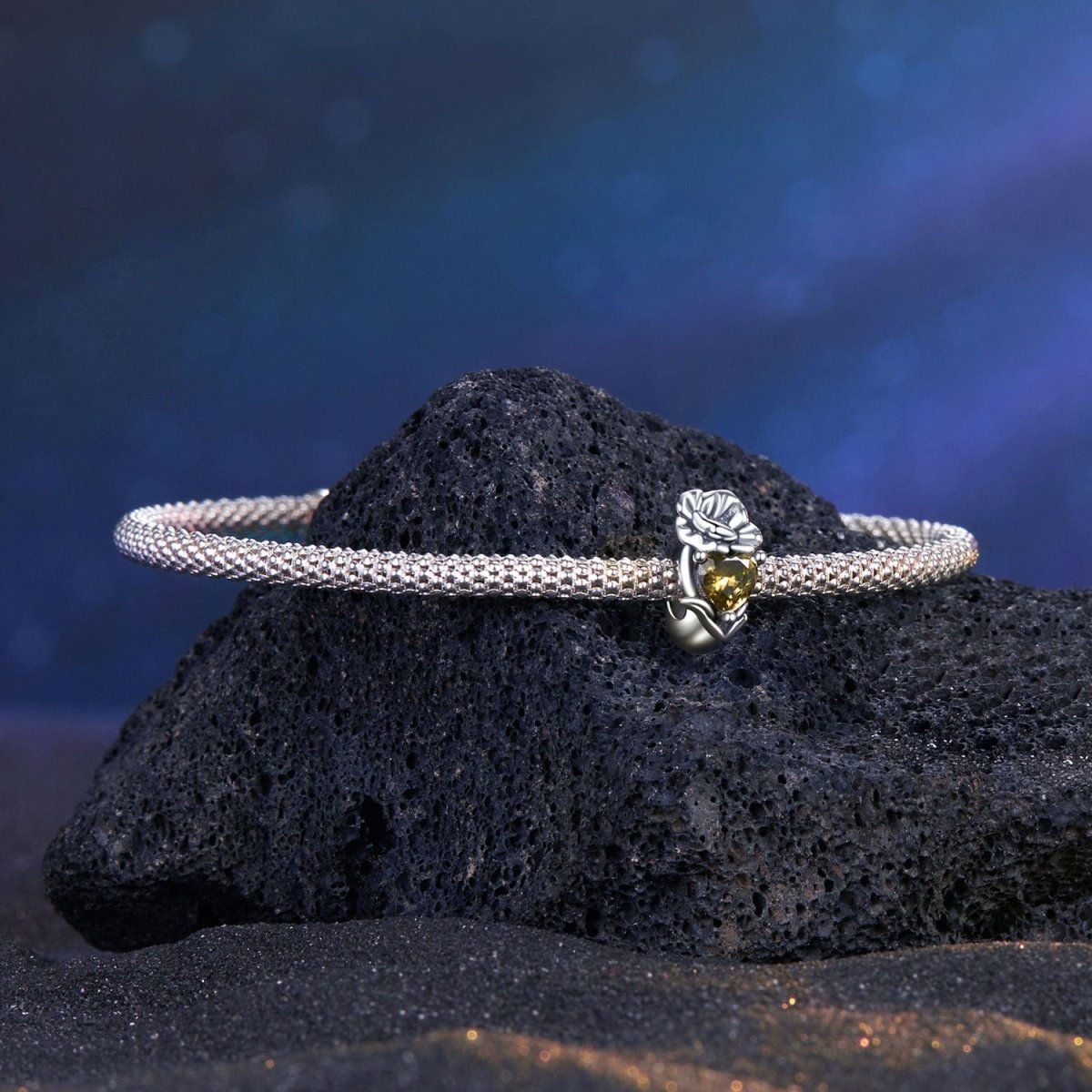 Floral Heart Birthstone Charms