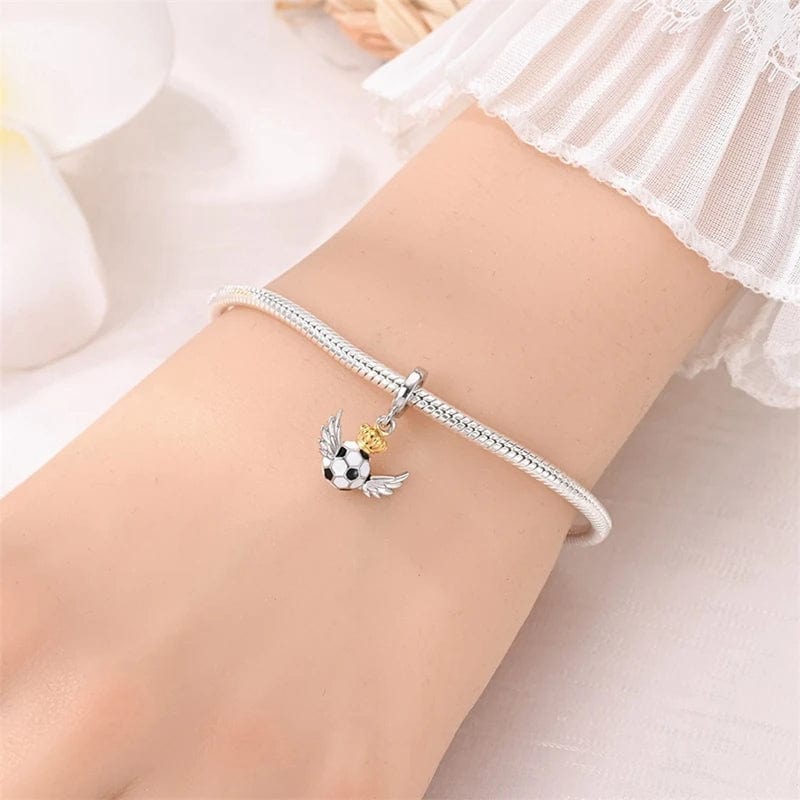 Football Pedestal Champions Dangle Charm