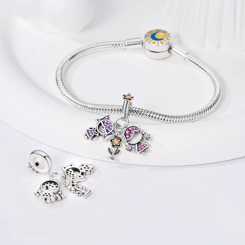 Girls Flower Dangle Charm