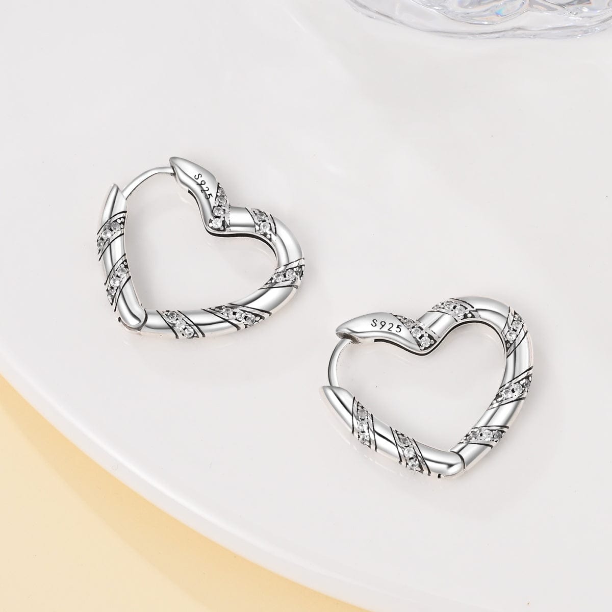 Glittering Striped Hoop Earrings