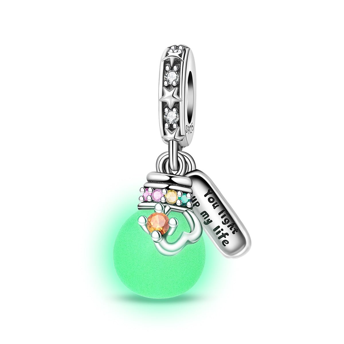 Glow-in-the-dark Lightbulb Double Dangle Charm