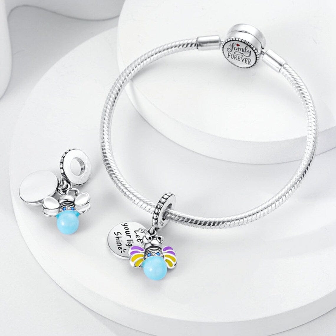 Glow in the Dark Luminous Honey Bee Dangle Charm