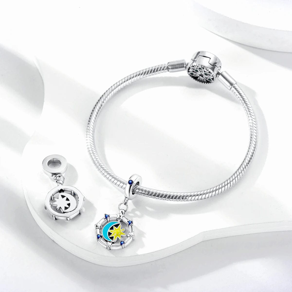 Glow in the Dark Luminous Moon and Sun Spinner Dangle Charm