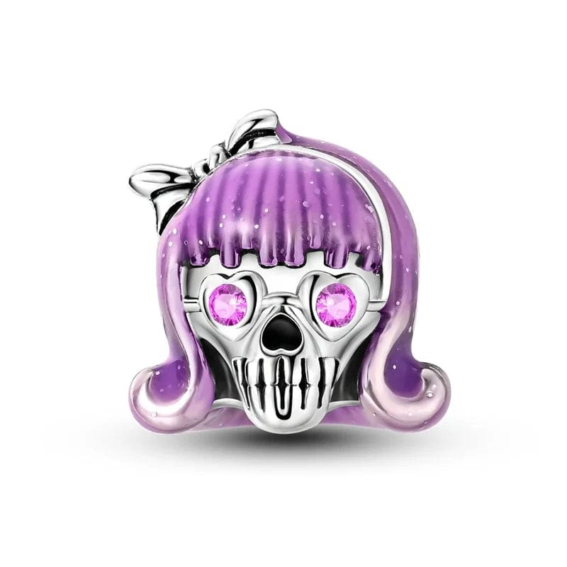 Glow-in-the-dark Sparkling Skull Charm