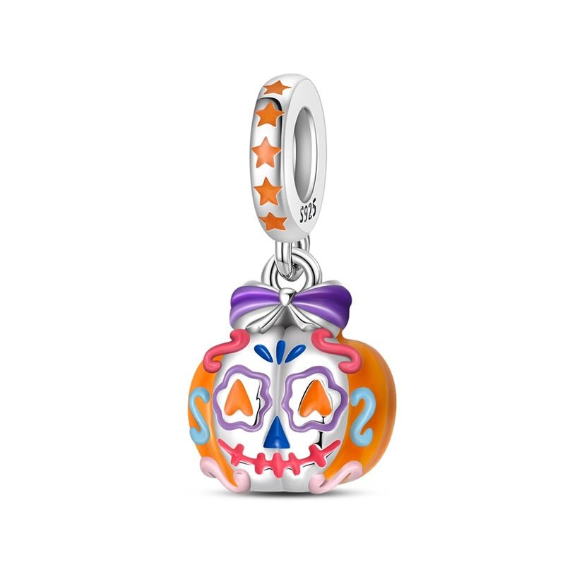 Glow-in-the-Dark Sugar Skull Dangle Charm