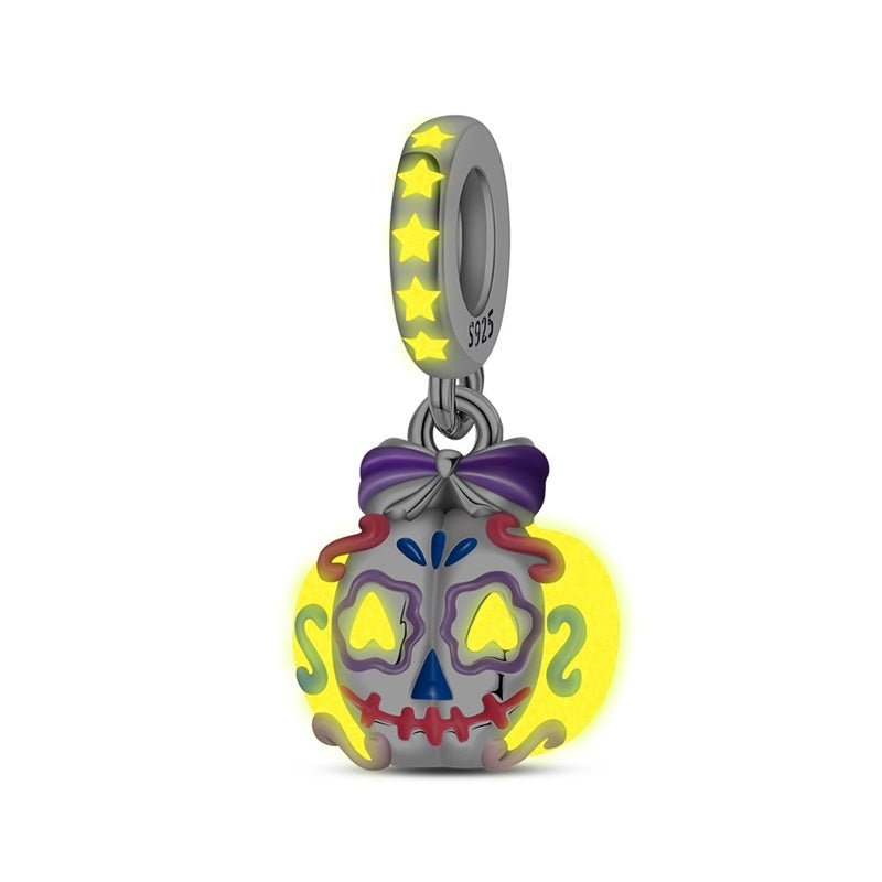 Glow-in-the-Dark Sugar Skull Dangle Charm