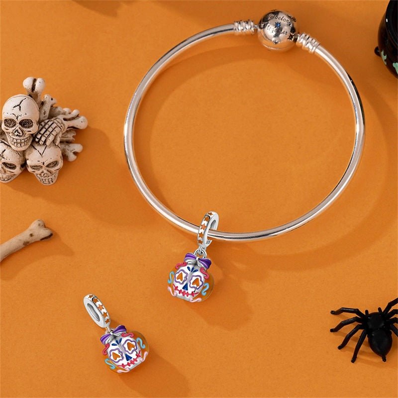 Glow-in-the-Dark Sugar Skull Dangle Charm