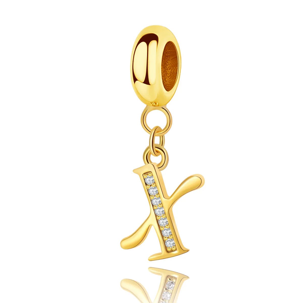 Gold Initial Letter A~Z Alphabet Dangle Charms