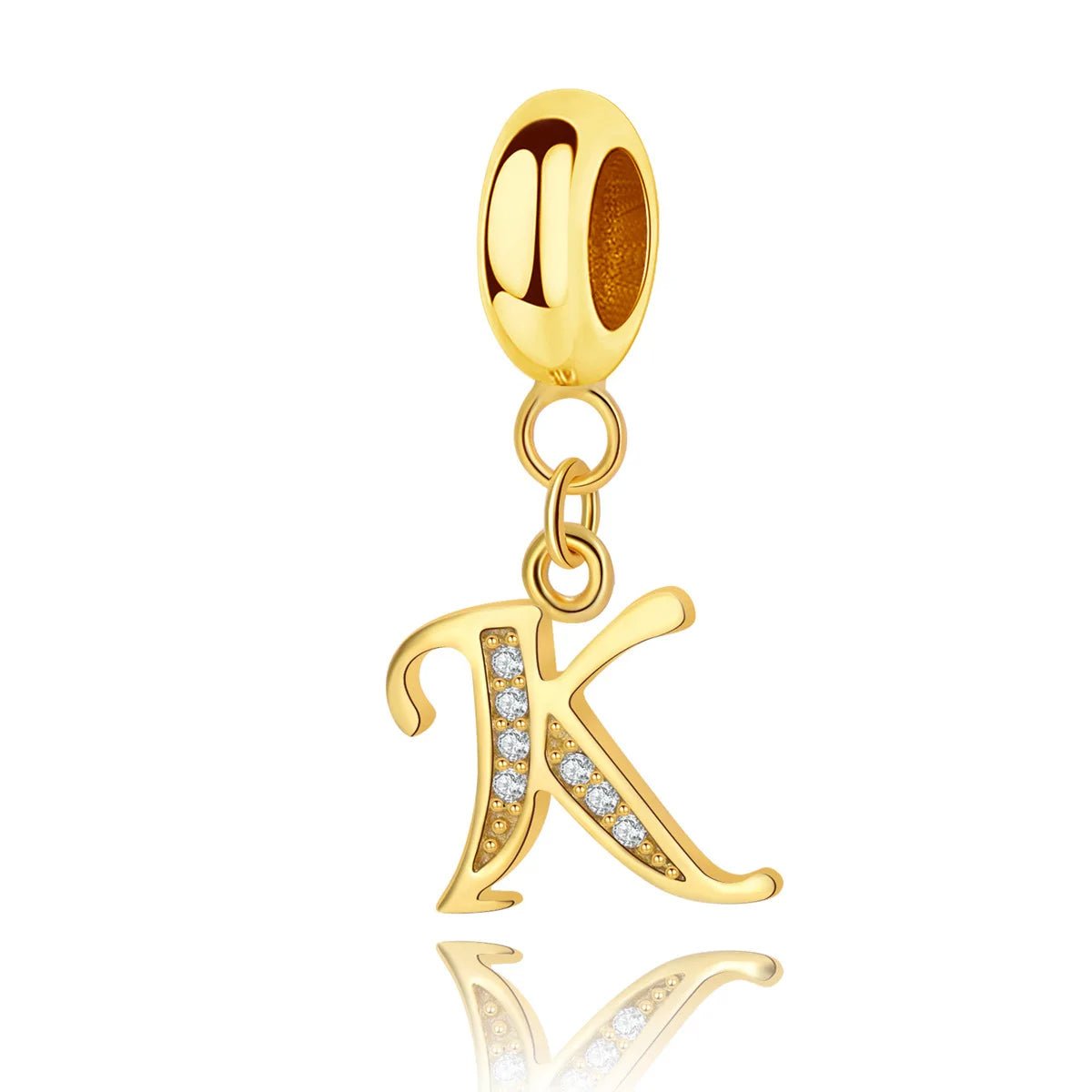 Gold Initial Letter A~Z Alphabet Dangle Charms
