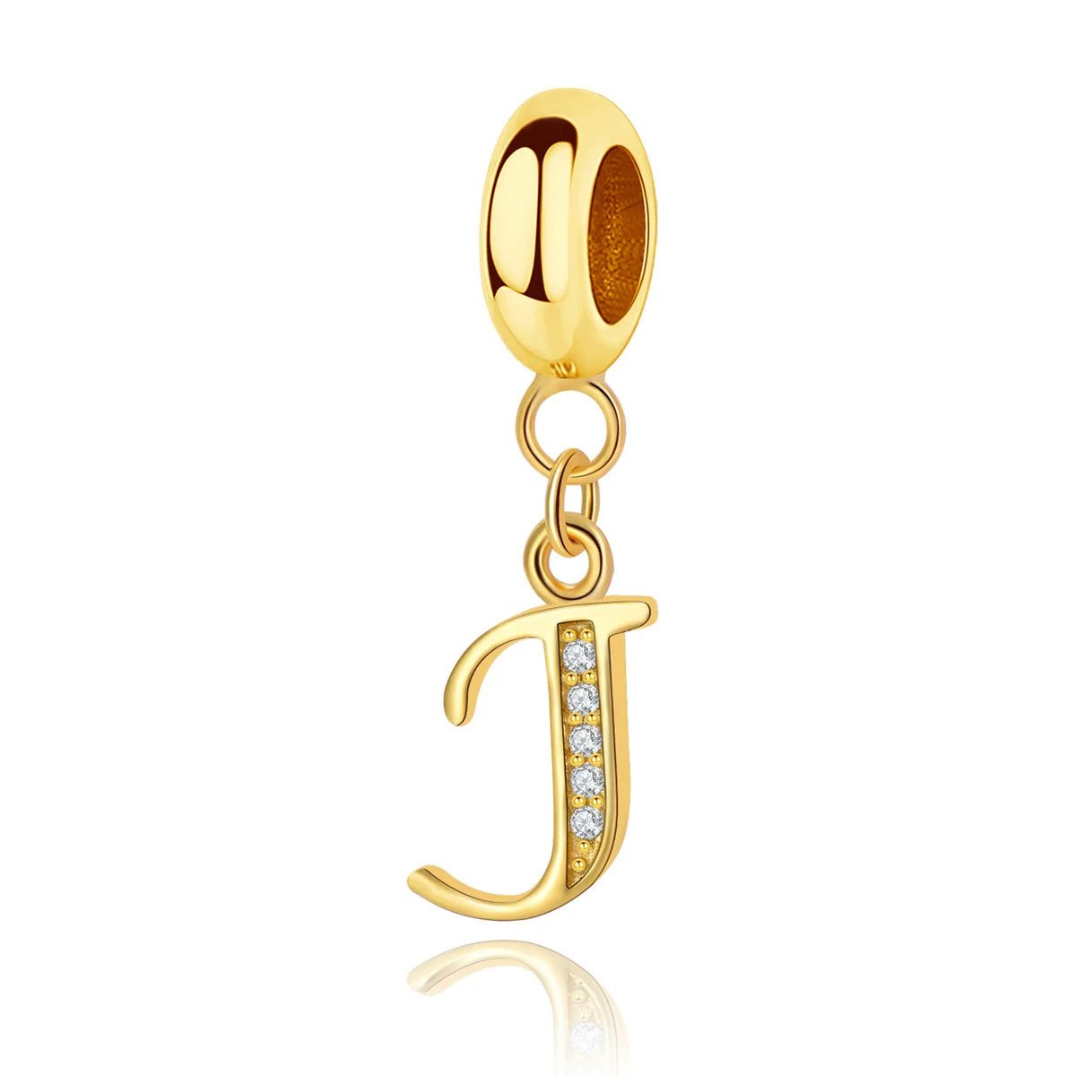 Gold Initial Letter A~Z Alphabet Dangle Charms