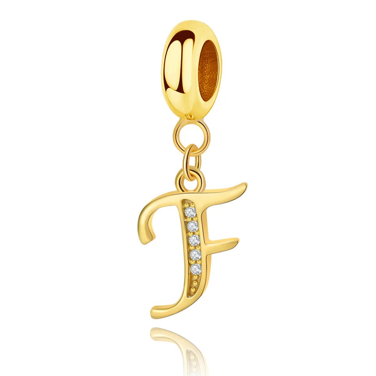 Gold Initial Letter A~Z Alphabet Dangle Charms