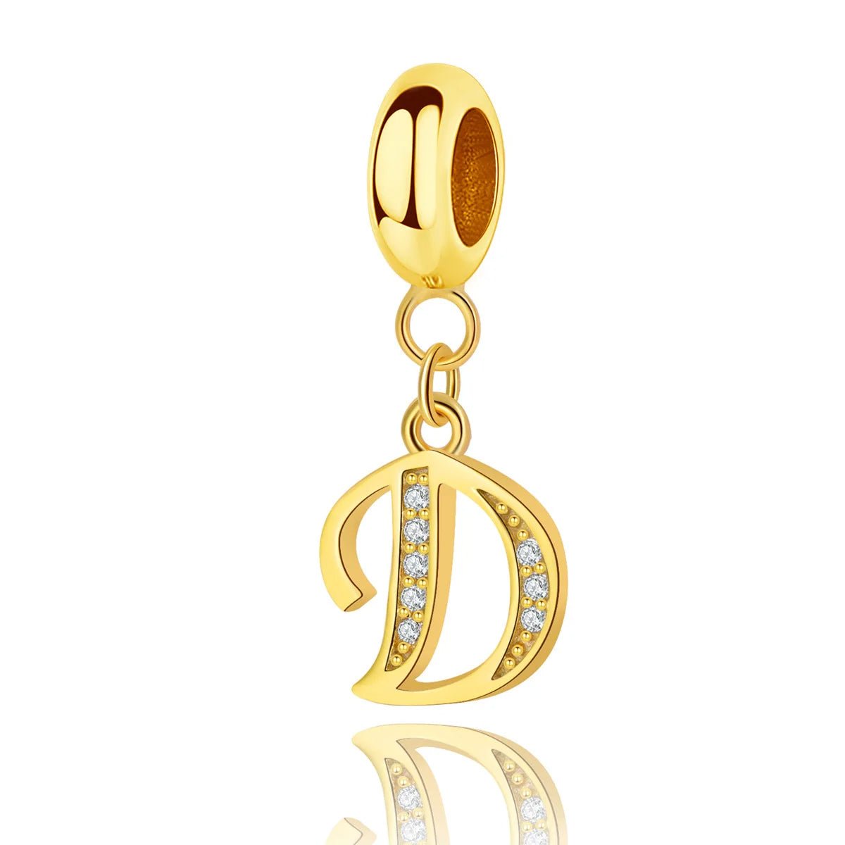 Gold Initial Letter A~Z Alphabet Dangle Charms