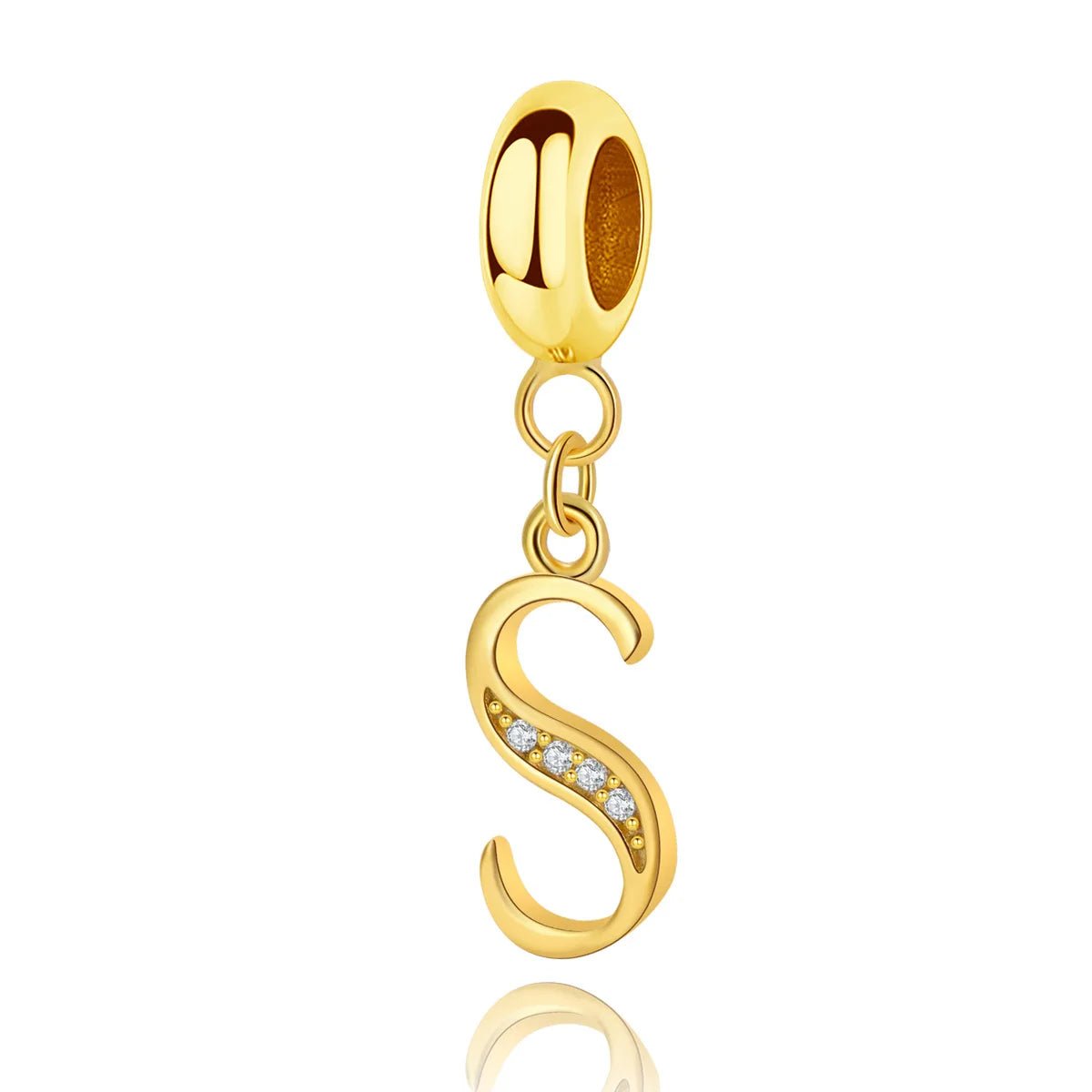 Gold Initial Letter A~Z Alphabet Dangle Charms