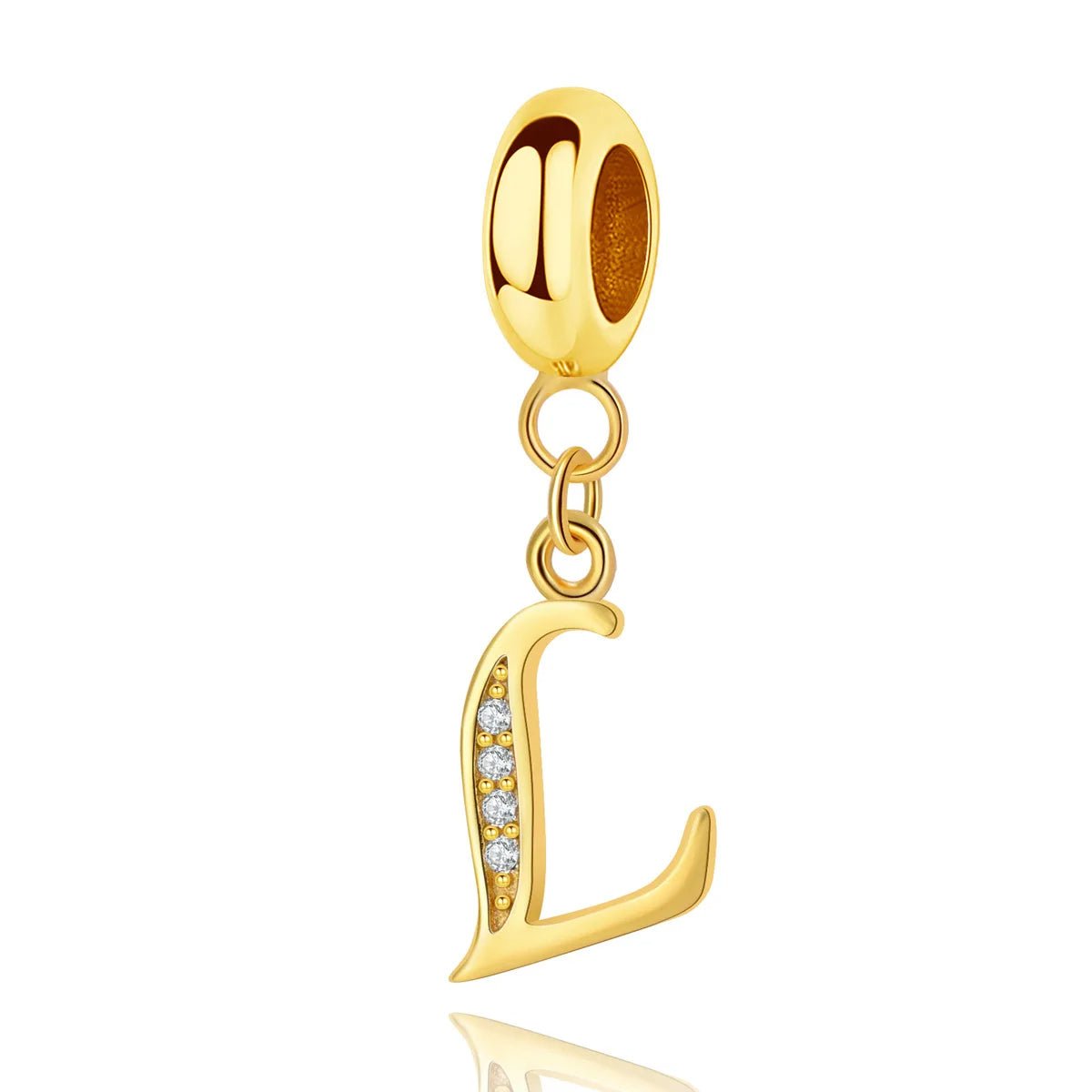 Gold Initial Letter A~Z Alphabet Dangle Charms