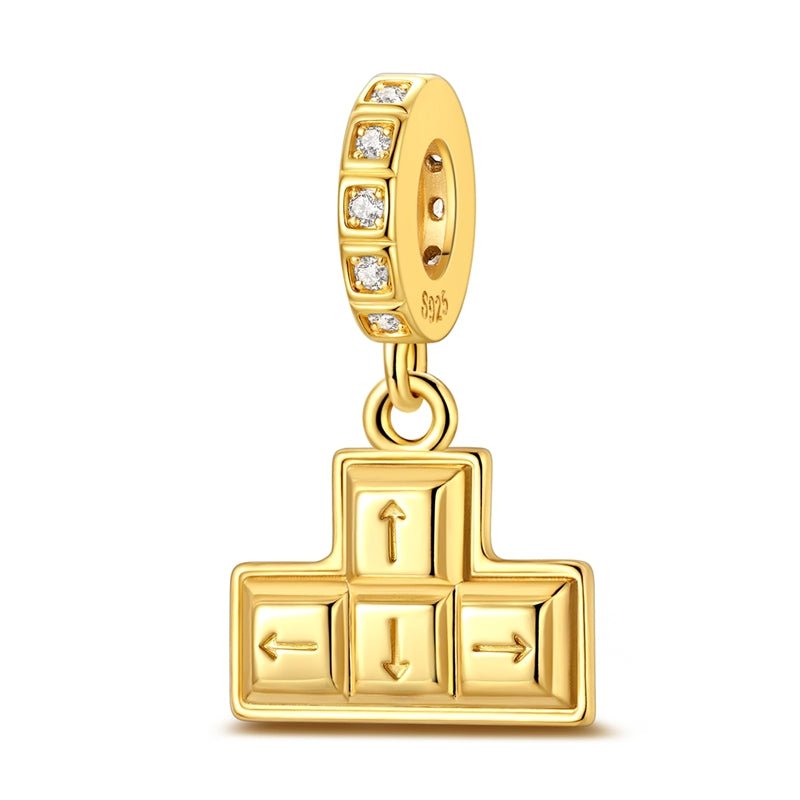 Golden Gamer Arrow Keys Dangle Charm