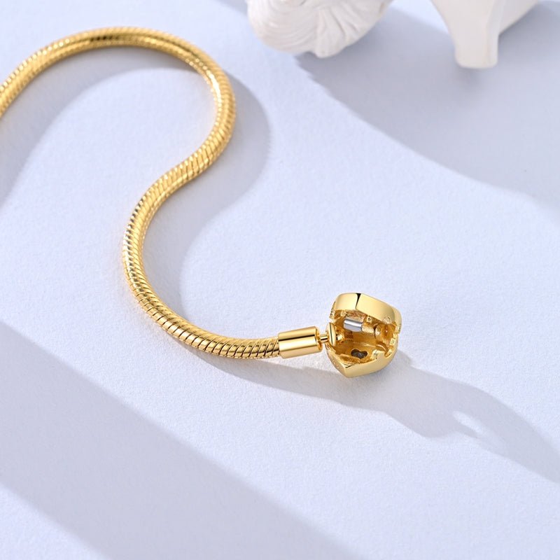 Golden Love Heart Snake Chain Bracelet