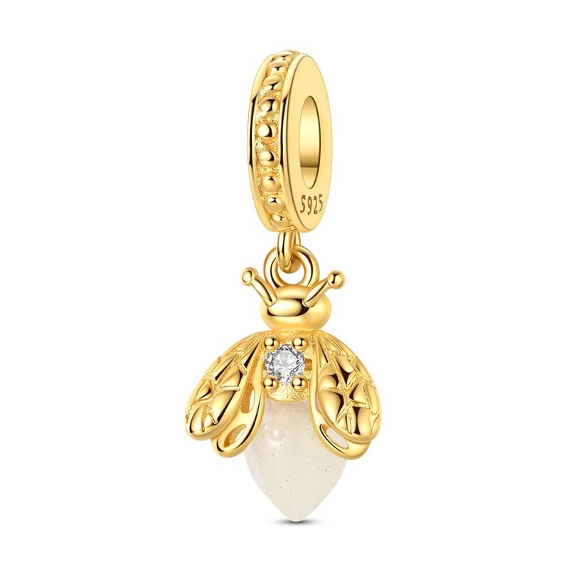 Golden Luminous Bee Dangle Charm