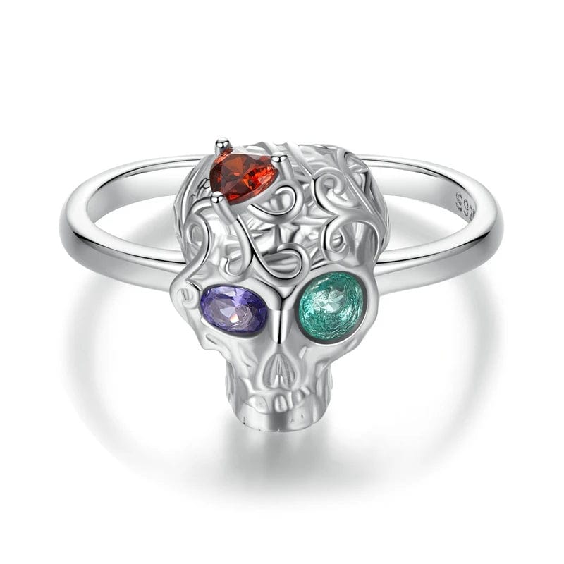 Gothic Skull Head Adjustable Ring