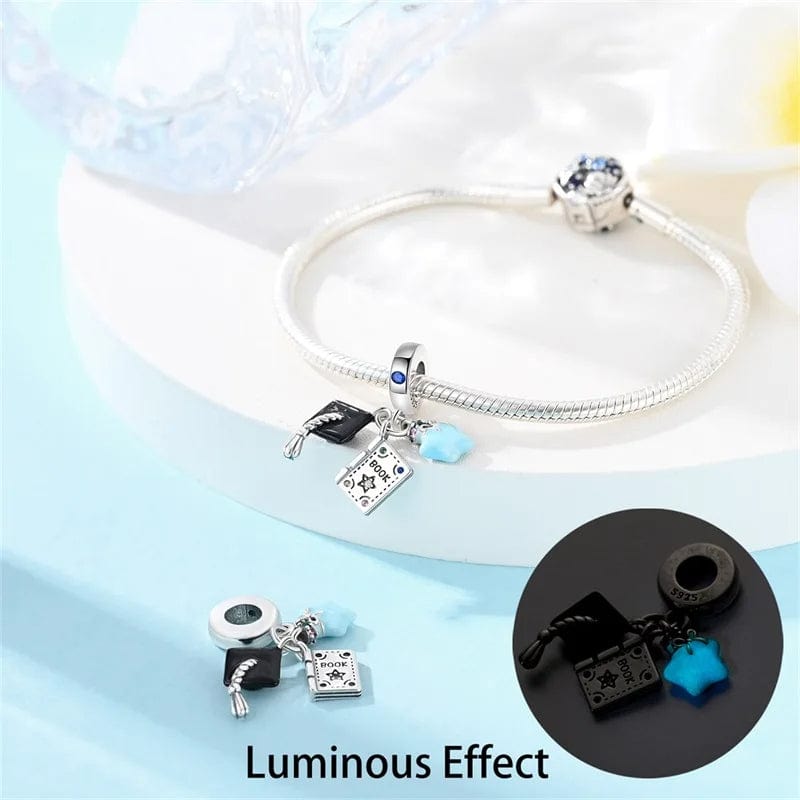 Graduation Celebration Charm with Cap and Luminous Star