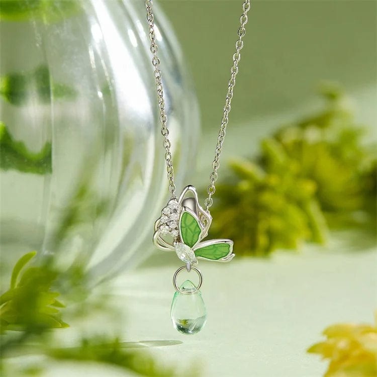 Green Emerald Glow Butterfly Drop Charm