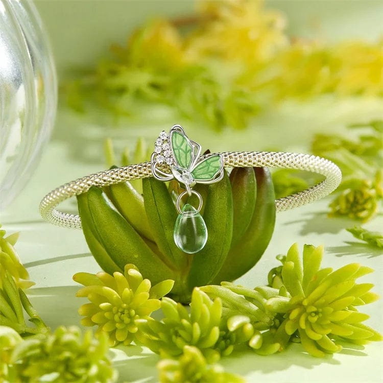 Green Emerald Glow Butterfly Drop Charm