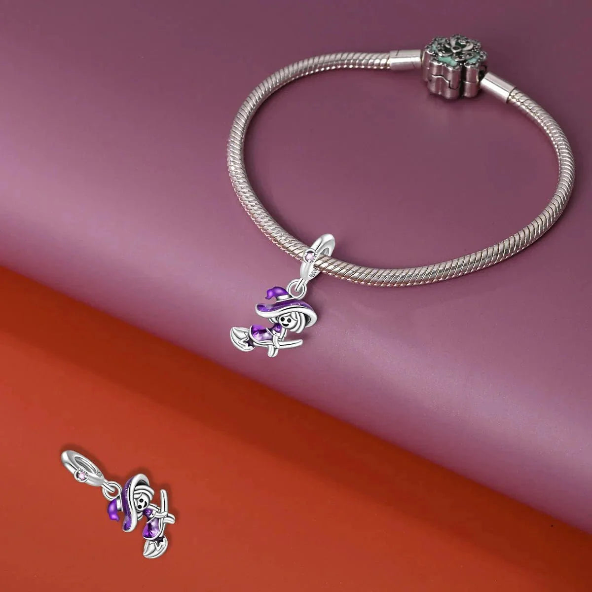 Halloween Witch on Broomstick Charm