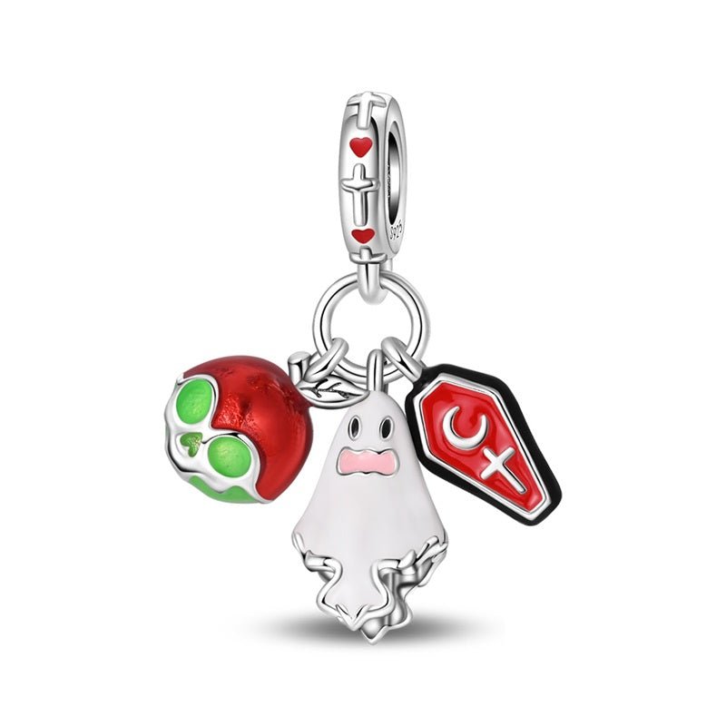 Haunted Ghost, Skull & Coffin Dangle Charm
