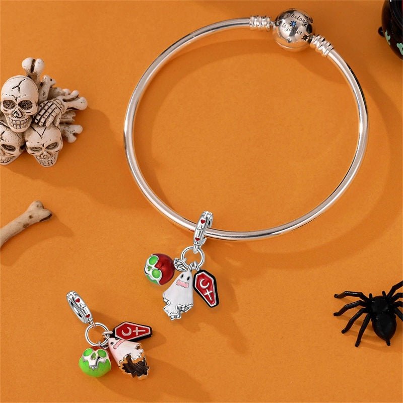 Haunted Ghost, Skull & Coffin Dangle Charm