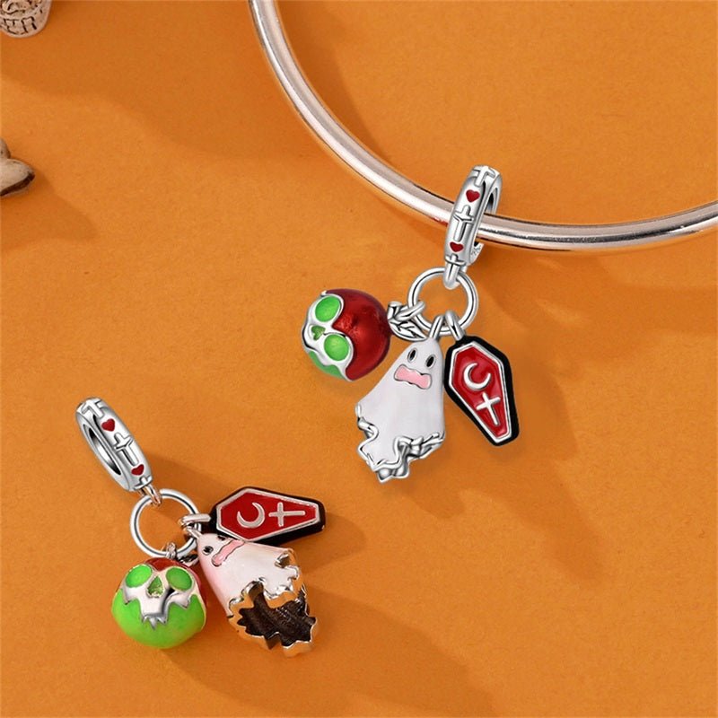 Haunted Ghost, Skull & Coffin Dangle Charm