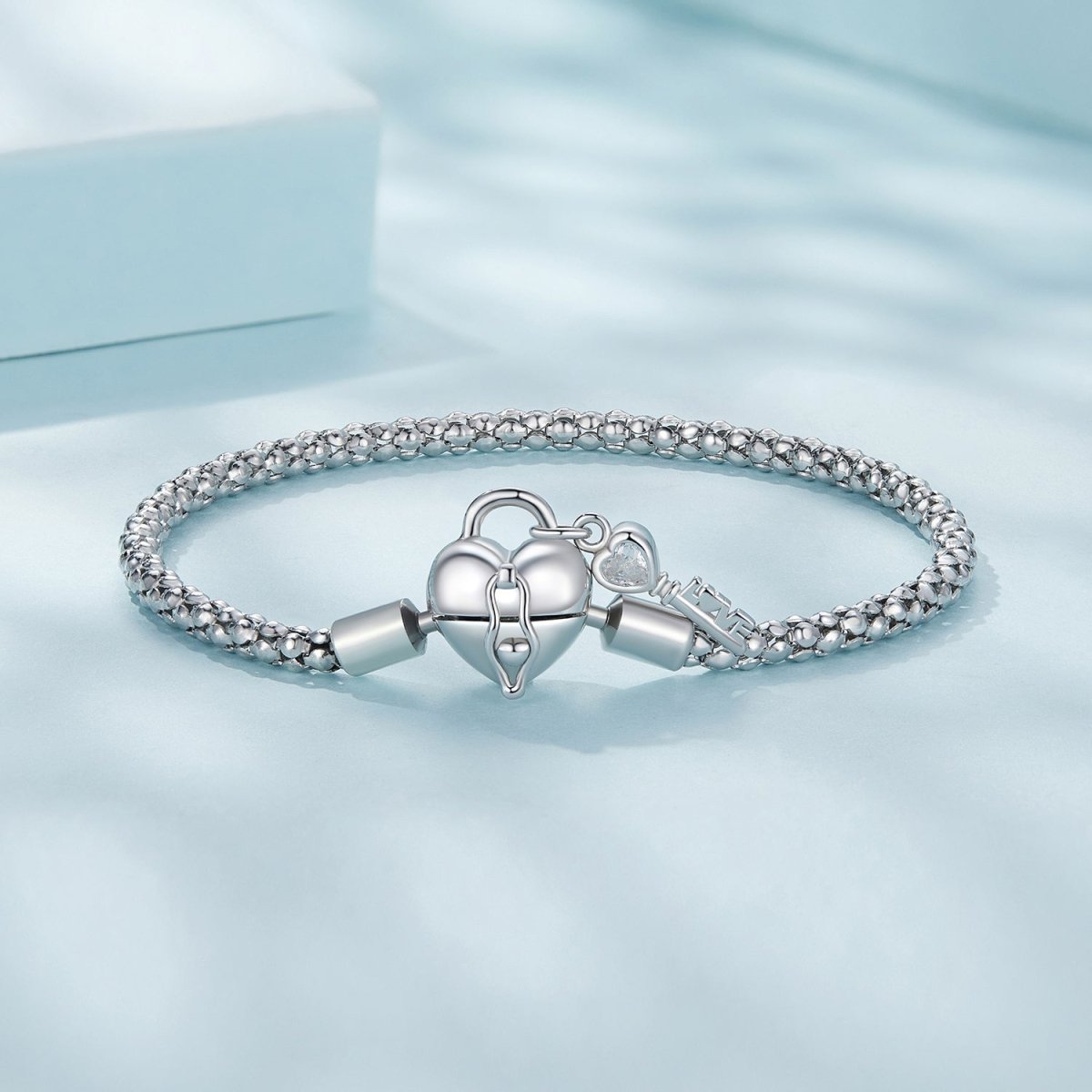 Heart Lock & Key Charm Bracelet