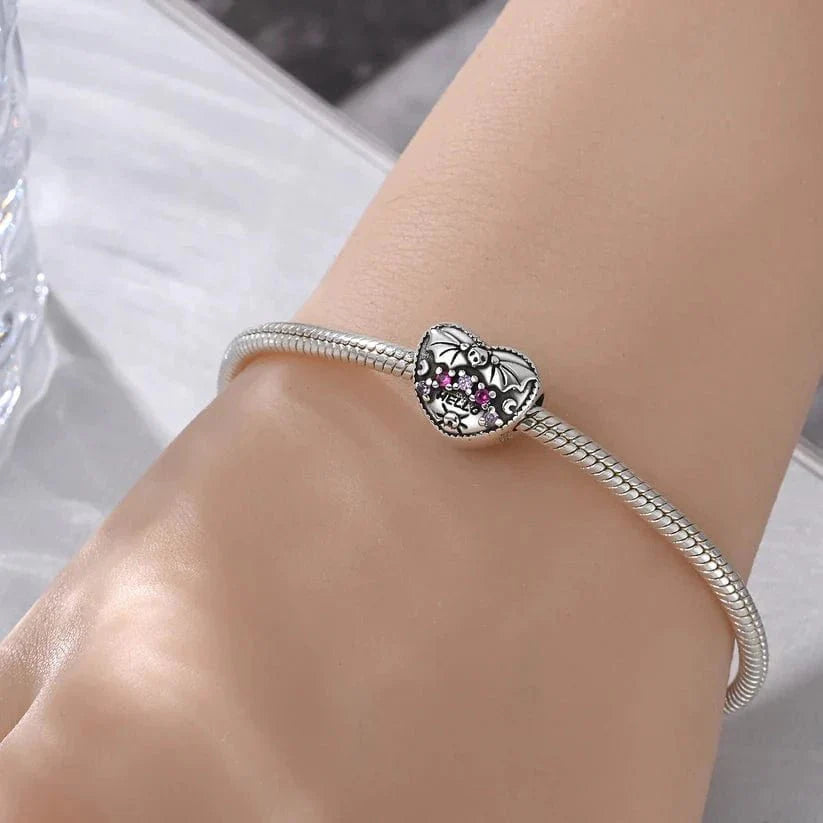 Hello Halloween Heart Charm