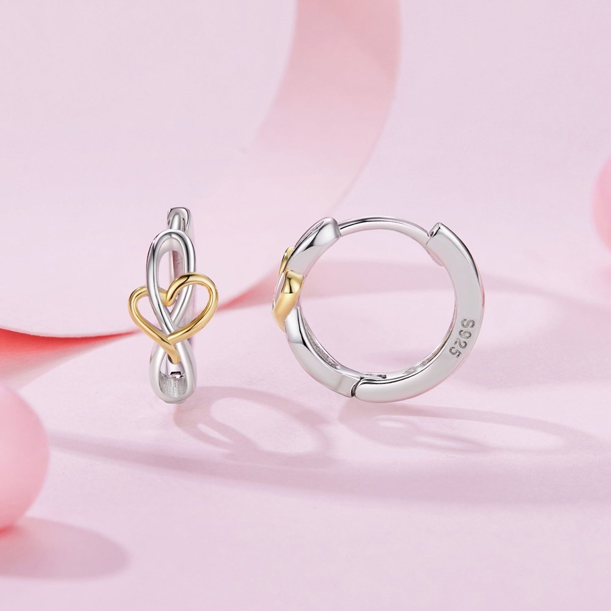 Interlocking Heart Duo Hoop Earrings