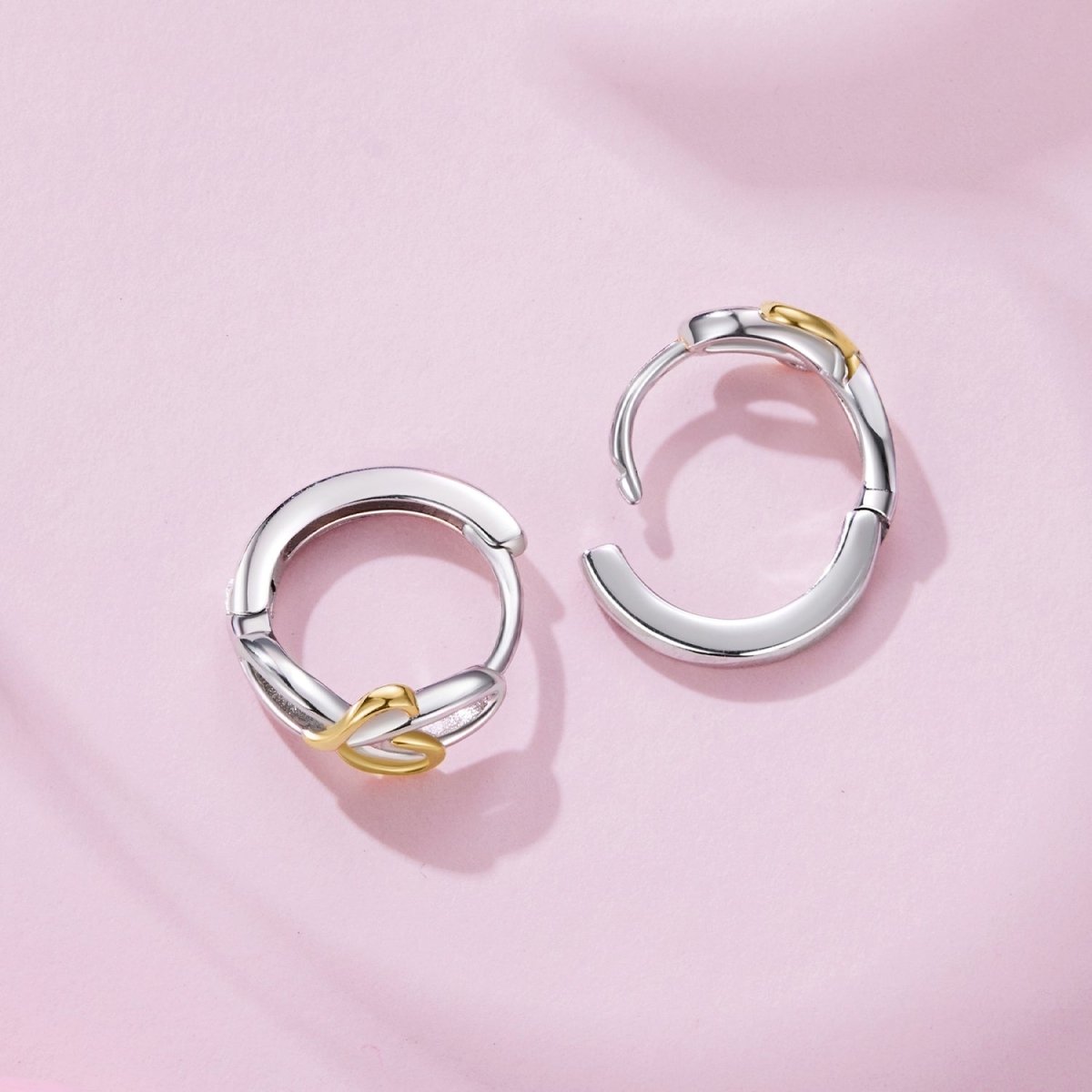 Interlocking Heart Duo Hoop Earrings