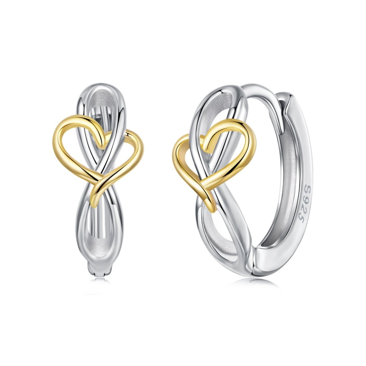 Interlocking Heart Duo Hoop Earrings