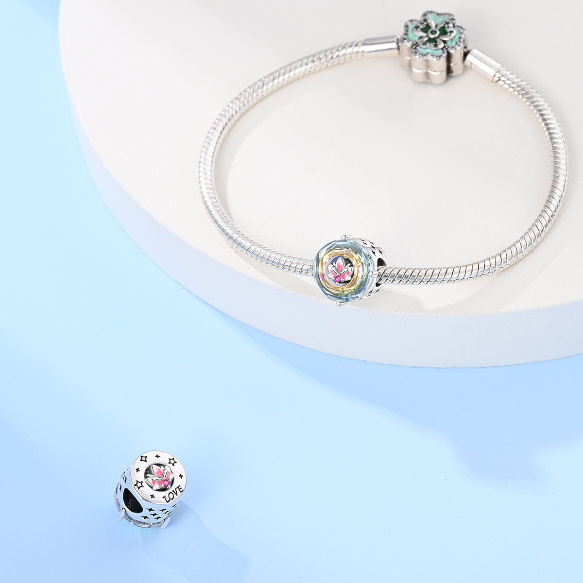 Iridescent Lotus Crystal Charm